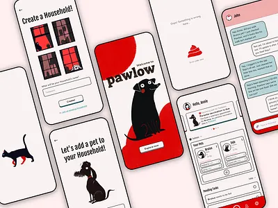 Pawlow - Pet Needs Tracking App animation graphic design illustration pet pet tracking ui ux