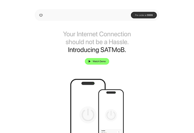 SATMoB Landing landing page satellite ui white wifi