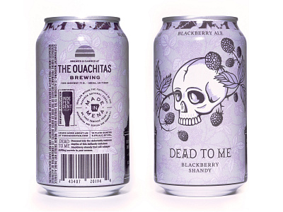 Dead To Me Blackberry Shandy (Isolated) alcohol arkansas beer beer can blackberry branding design hunter oden lockup shandy skull vintage