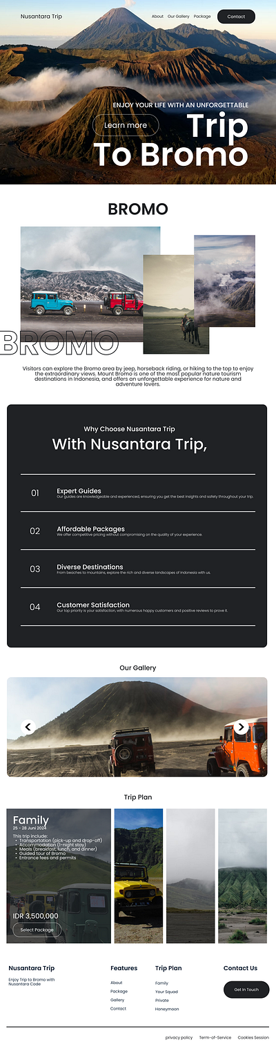 Nusantara Trip bromo travel ui website travel