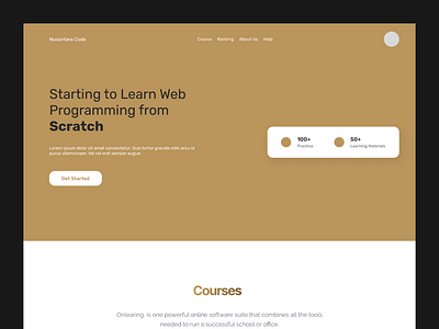 NusantaraCode e learning website ui design