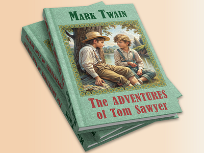 The Adventures of Tom Sawyer Hardcover Book Design Amazon branding design graphic design illustration print typography vector