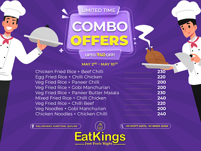 EatKings Combo Offers advertisment graphic design vector