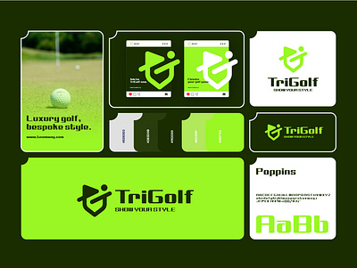 TriGolf | Sport Brand abstract ball brand brand identity branding flag g golf graphic design green gt icon logo minimalist sport t tg ui