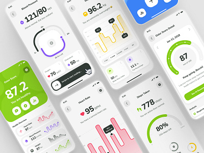 osler UI Kit: AI Telehealth App | Wellness Health Metrics UIUX ai health companion app ai healthcare app ai telehealth app ai telemedicine app flat green health metrics ui health score ui health tracker app healthcare ui kit hospital app minimal modern patient app pharmacy app telehealth ui kit telemedicine ui kit virtual care app virtual doctor app virtual doctor companion app