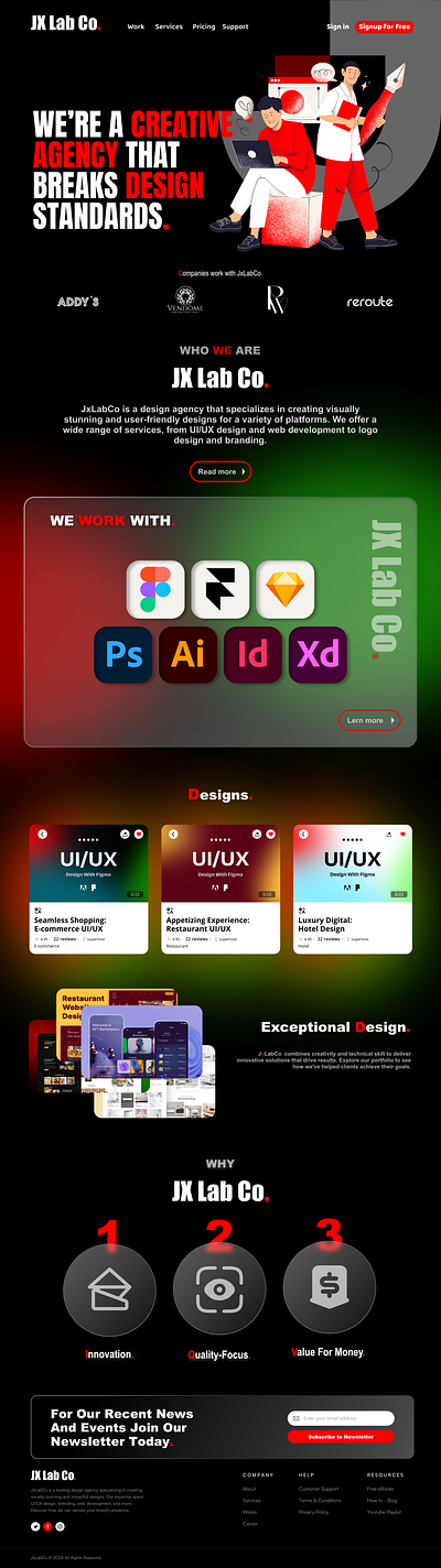 Jx Lab Co. Web design..... 3d animation branding graphic design logo motion graphics ui