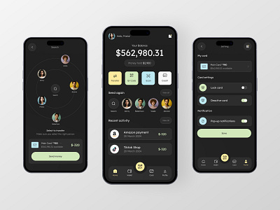 Fintech Mobile UI UX android app branding dashboard design finance fintech iphone iso mobile ui ux setting