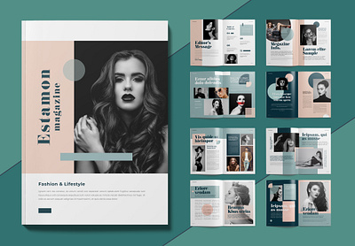 Magazine Template- InDesign Brochure a4 design big magazine brand manual brochure brochure template catalogue graphic design lookbook magazine marketing model poster template timesquare ui woman