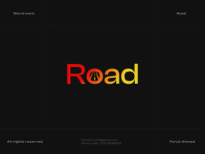 Road | Wordmark clean minimal logo design branding cleanlogo graphic design logo logodesign logodesin minimal minimal logo roadmark wordmark