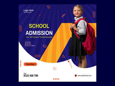 School Admission Social Media Post Design ad admission post branding design education education post facebook ad graphic design school admission school admission post social media post social media post design