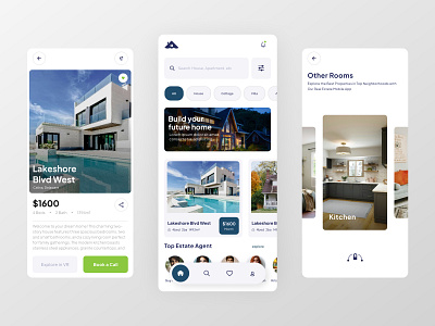 Real Estate Mobile UI UX android app dashboard design houme house ios iphone mobile ui ux real estate setting