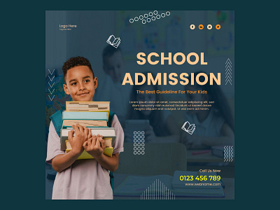 School Admission Social Media Post admission post ads banner design branding design education education post design facebook ads graphic design post design school admission school admission post school admission post design social media post