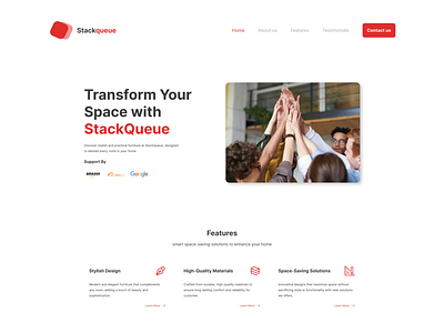 Bootcamp Project UIUX | StackQueue Build With Angga homefurniture landingpage responsivedesign ui uiux webdesign