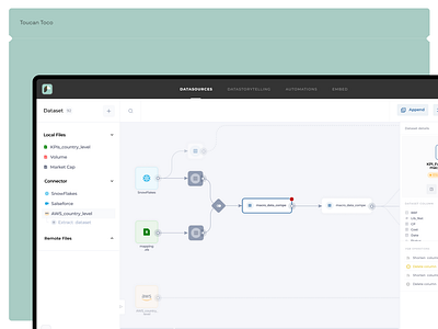 Toucan | Data Pipeline btob data sass ui ux web