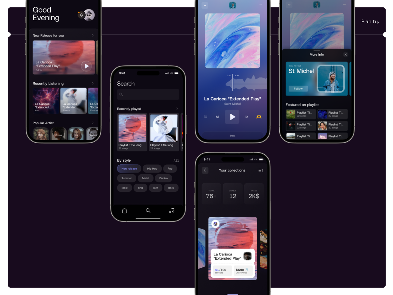 Pianity | Mobile App app mobile music nft ui ux web3