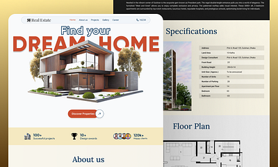 Modern Real Estate Landing Page Design architectural design building figma real estate real estate landing page design real estate website design ui uiux