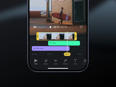 Video Editor App app interface ios mobile app mobile edit timeline ui ux video video app video editor