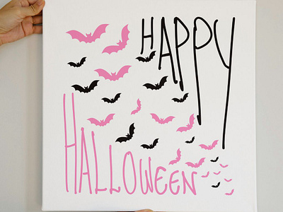 Pinkoween Bats! design graphic design halloween halloween print wall art wall decor wall print