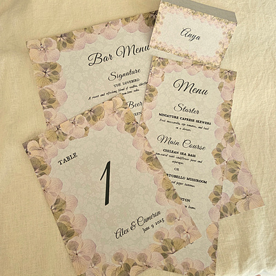 Vintage Floral Wedding Day Bundle design graphic design menu design wedding wedding invitation wedding sign