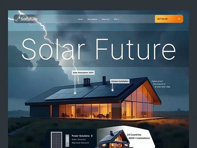 Solar website design Landing page ai landing page ai website ai website design future website futuristic website landing page modern website renewable energy solar website solar website design ui animation web design web designer website website animation website design website designer