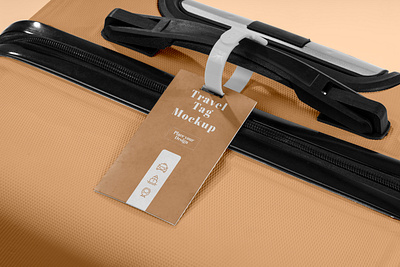 Suitcase Tag Mockup branding graphic design label logo mockup suticase tag travel