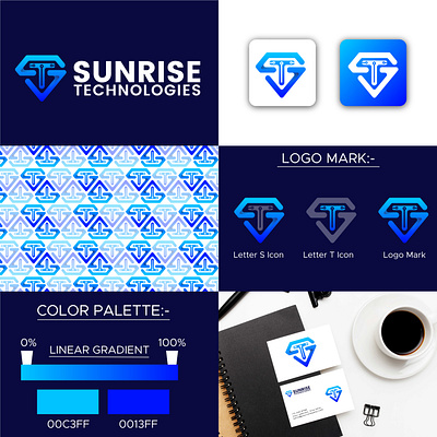 SUNRISE TECHNOLOGIES Logo, TS Logo atik branding business card graphic design logo logo design logofolio ts logo