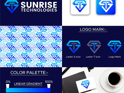 SUNRISE TECHNOLOGIES Logo, TS Logo atik branding business card graphic design logo logo design logofolio ts logo