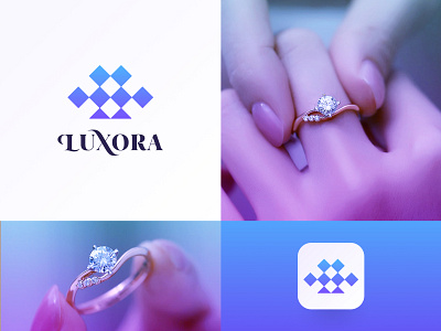 Luxora - Diamond logo bracelet brand identity branding diamond diamond ring gemstone gold jewel jewellery jewelry jewelry store logo luxora logo luxury necklace ring startup wedding