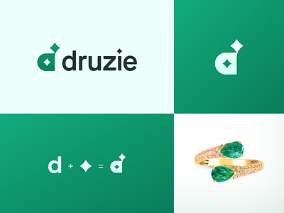 Druzie - Jewelry Logo Design bracelet brand identity branding diamond diamond ring druzie logo gemstone gold jewel jewellery jewelry jewelry store logo luxury necklace ring startup wedding