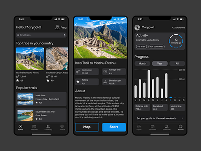 Hiking Adventure App app design ui ux