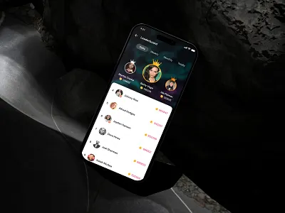 Leaderboard - Streaming UI Kit app ui bigo live design gumroad leaderboard minimal minimalist mobile mockup scorecard streaming streaming app ui ui design ux yeah live