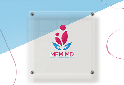 MFM - Logo Design blue branding brochure business card corporate identity design flyer graphic design gray hands illustration kids logo logo design medical medical office mockup pregnancy red white