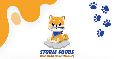 Storm Foods - Logo Design blue branding cat colors design dog food graphic design illustration legs logo logo design mockup orange packaging packaging design white