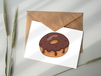 Delicious Chocolate-Glazed Doughnut Delight cartoon cartoons digital art digital drawing doughnut food illustration vector vector art vector drawing vector illustration