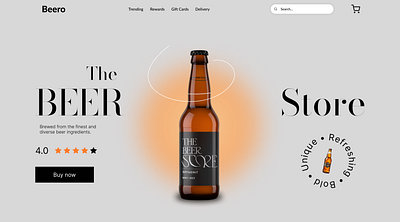 Modern Beer Store Landing Page design ecommerce graphic design hero section homepage inspiration interface landing landing page product landing page product page product store shopify single product store ui web web design website woocommerce