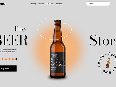 Modern Beer Store Landing Page design ecommerce graphic design hero section homepage inspiration interface landing landing page product landing page product page product store shopify single product store ui web web design website woocommerce