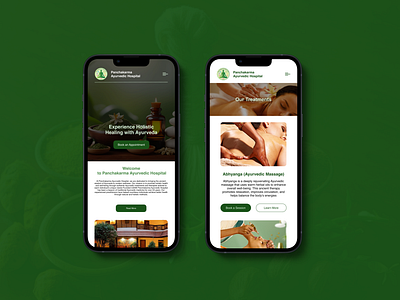 Panchakarma Ayurvedic Hospital Website Case study casestudy figma healhcare hospital landingpage logo ui userinterface ux webdesign