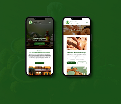 Panchakarma Ayurvedic Hospital Website Case study casestudy figma healhcare hospital landingpage logo ui userinterface ux webdesign