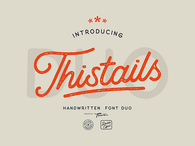 Thistails Font Duo advertising font banner font display font engagement font font handlettering handwritten font lettering font modern font oldschool font outdoor font poster font retro font siganture font thistails font duo vintage font wedding font