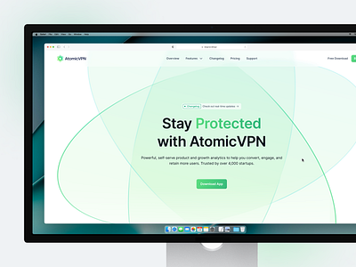 Website Design • Atomic VPN case study interface design landing light marketing minimalist page site ui vpn web web design website wegrow