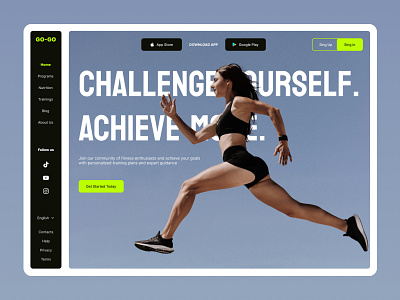 Hero Section for Fitness Website fitness design fitness hero section fitness website hero section hero section design ui design uiux ux design website design website for fitness