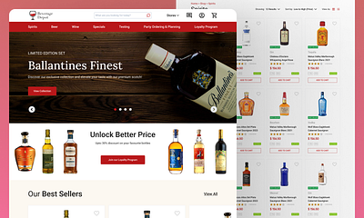 Beverage e-commerce website design beverage beverage depot e commerce app design figma landing page design liquor liquor store website design uiux usa wine