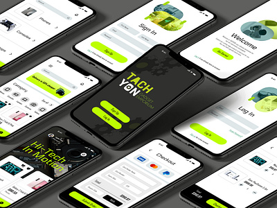 Tachyon E-Commerce UI/UX App Design app design branding ecommerce electronics figma mobile app online store technology uiux visual identity