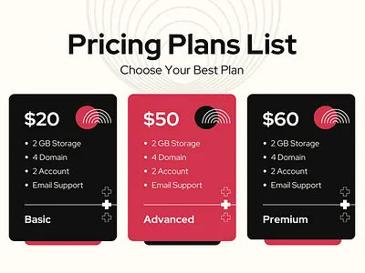 Colorful Simple Pricing Table design graphic design pricing table ui ux webdesign