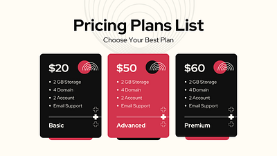 Colorful Simple Pricing Table design graphic design pricing table ui ux webdesign