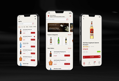 Beverage e-commerce Mobile App design beverage e commerce app design e commerce figma mobile app design mockup nopcommerce uiux wine wine store