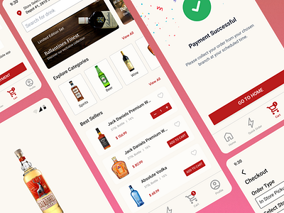 Beverage e-commerce Mobile App design beverage e commerce app design e commerce figma mobile app design mockup nopcommerce uiux wine wine store