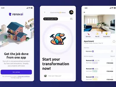 Interactive AI Assistant for Home Renovation - RenovAI animation design graphic design motion graphics ui ux