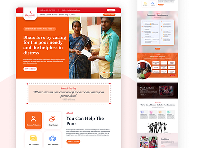 Charity website landing page ui branding charity web ui graphic design home page ui landing page ui logo ui web web ui website ui