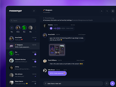 Messenger | Web page for chatting in chats aesthetic chat clean communication development interface messenger modern no code no code development nocode ui ui desing uidesign user friendly visuals web design web development